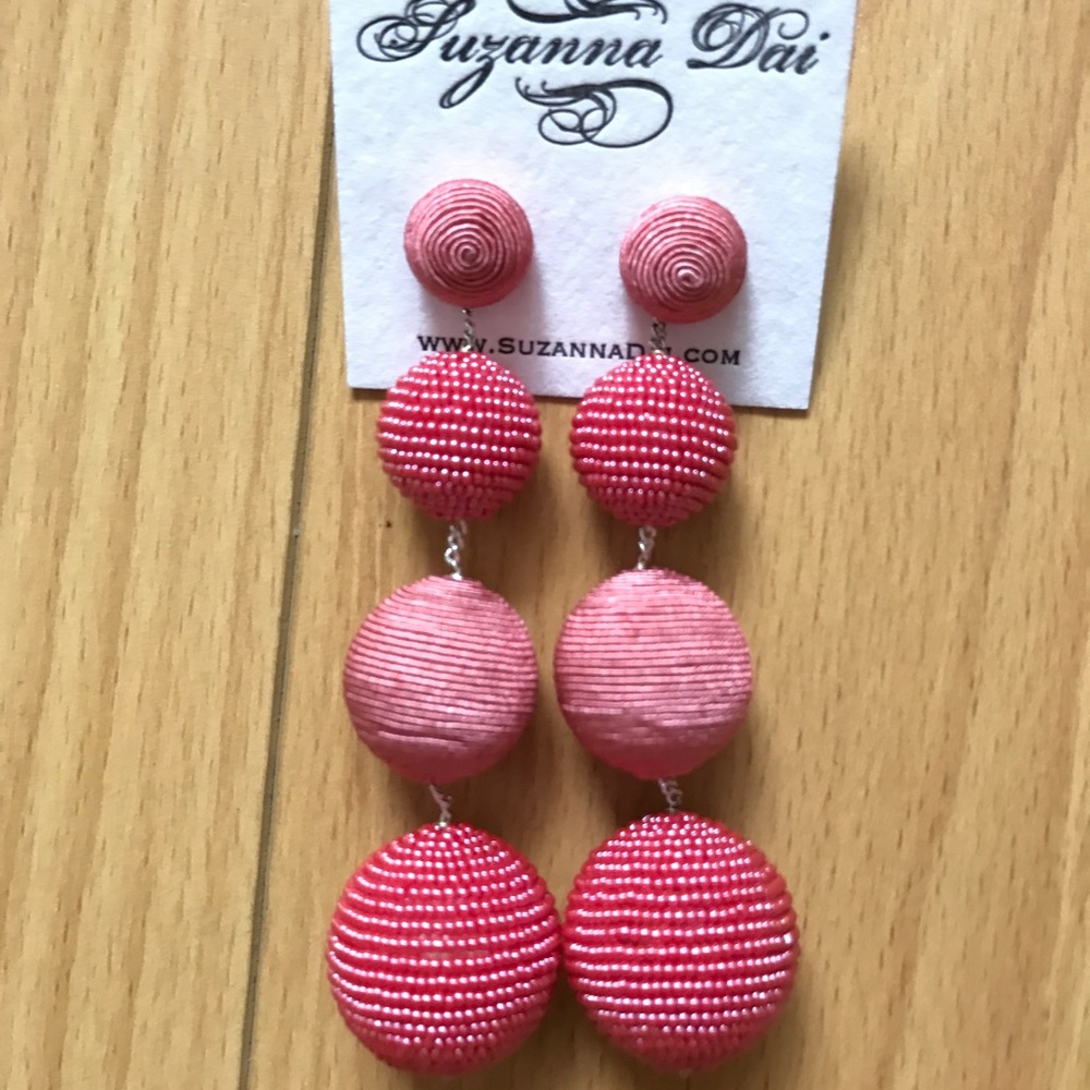 Suzanne Dai pink drop earrings. Brand new!